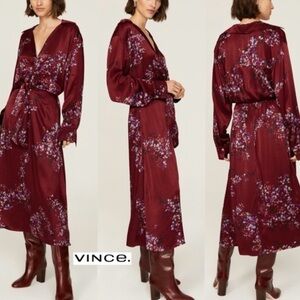 Vince Forsythe Long Sleeve Tie Front Dress
